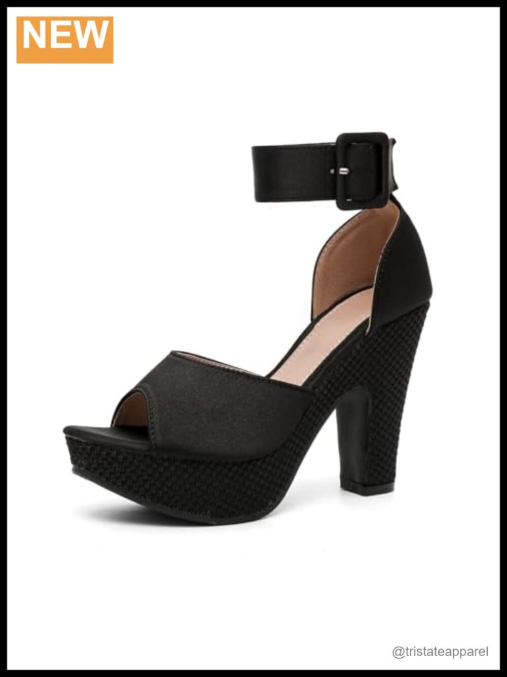 Women's Platform Pumps Peep Toe Ankle Strap Block Heels for Wedding Party